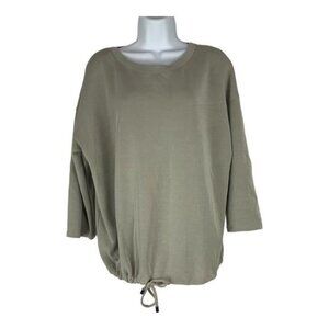 Rachel Zoe Womens Sage Green Drawstring Hem Pullover Top Size Large